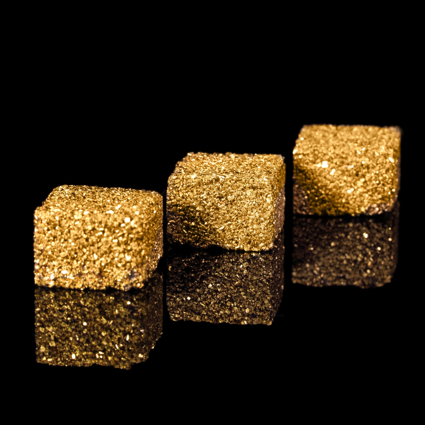 Gold Sugar Set of 3 Cubes, Premium Edition
